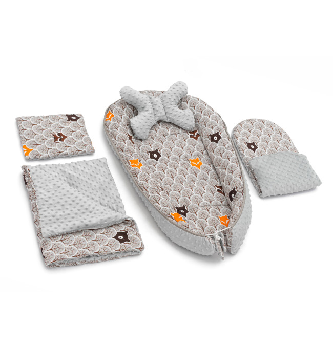 Dětské hnízdo 5v1 FOREST grey