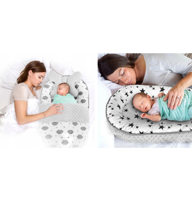 Dětské hnízdo  5v1 GREY/WHITE DOTS