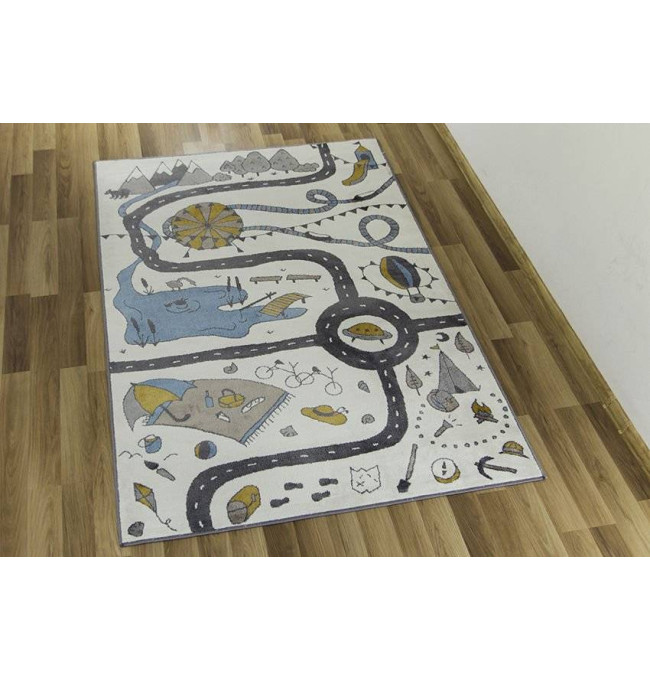 Dětský koberec Ameria cestičky, šedý / krémový