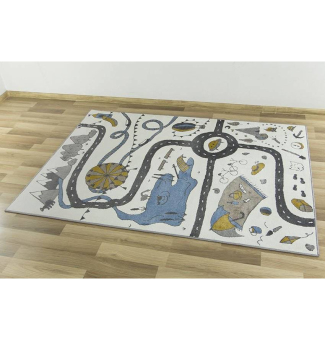 Dětský koberec Ameria cestičky, šedý / krémový