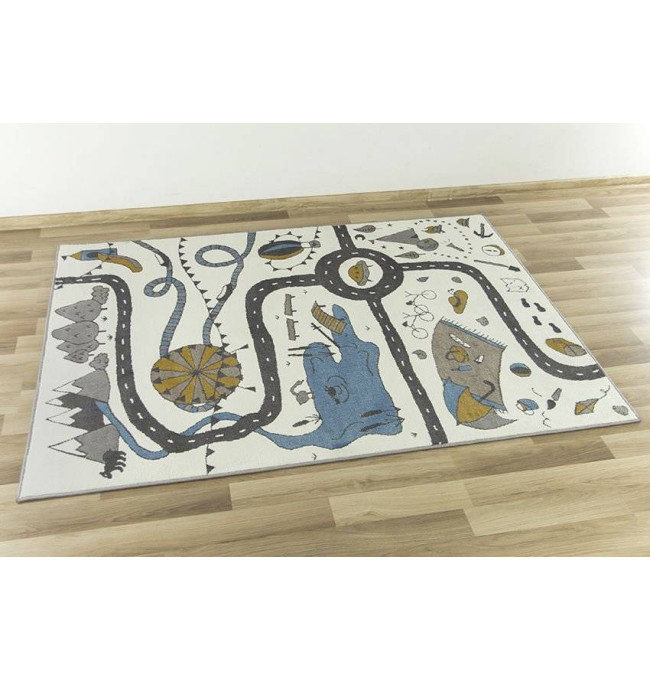 Dětský koberec Ameria cestičky, šedý / krémový