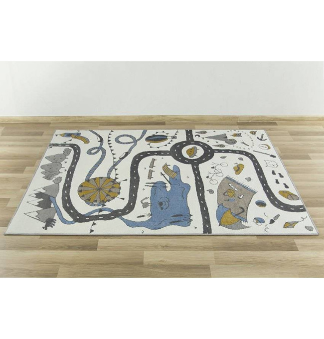 Dětský koberec Ameria cestičky, šedý / krémový