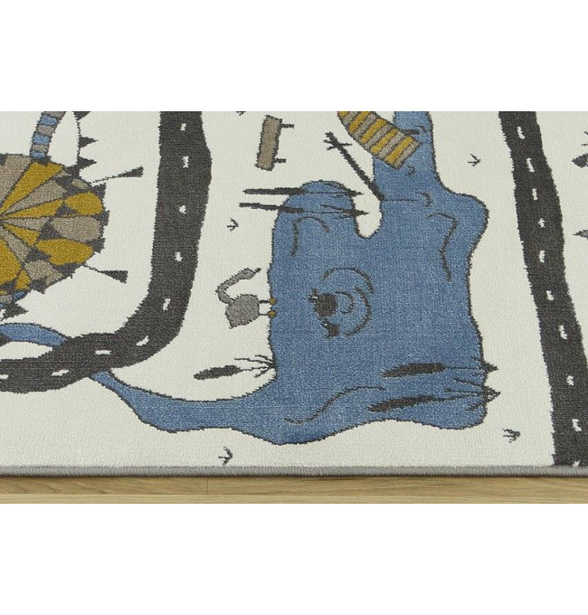 Dětský koberec Ameria cestičky, šedý / krémový