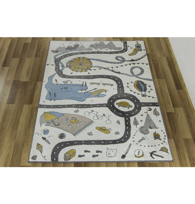 Dětský koberec Ameria cestičky, šedý / krémový