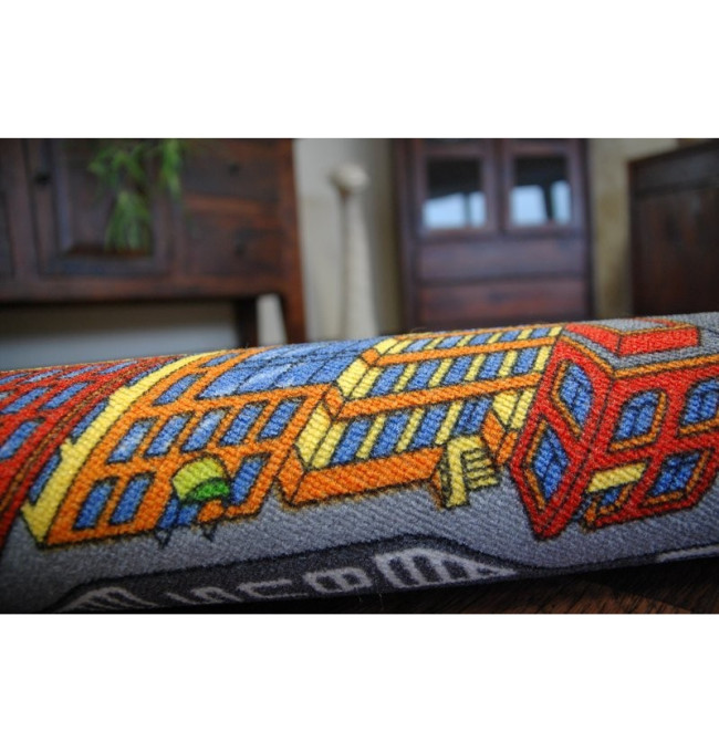 Dětský  Koberec BIG CITY kruh Šedý