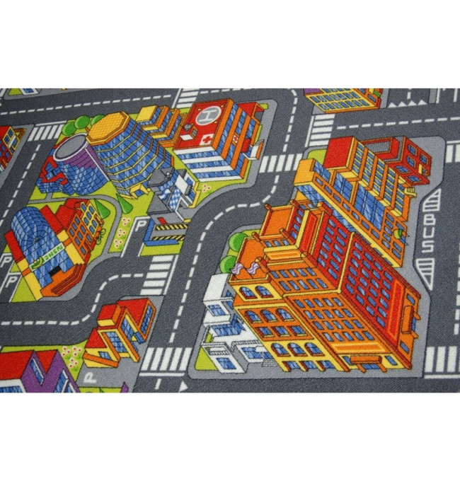 Dětský  Koberec BIG CITY kruh Šedý
