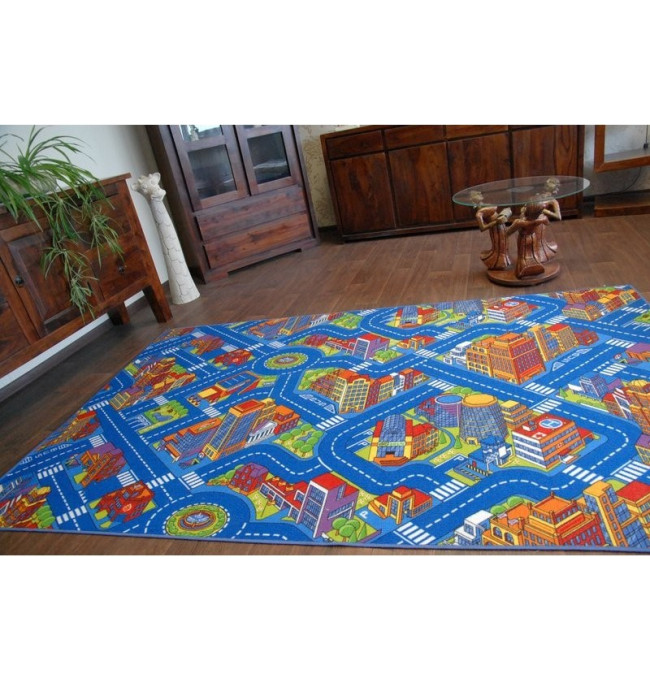 Dětský koberec BIG CITY modrý