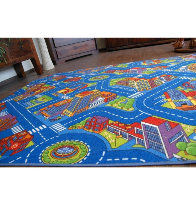 Dětský koberec BIG CITY modrý