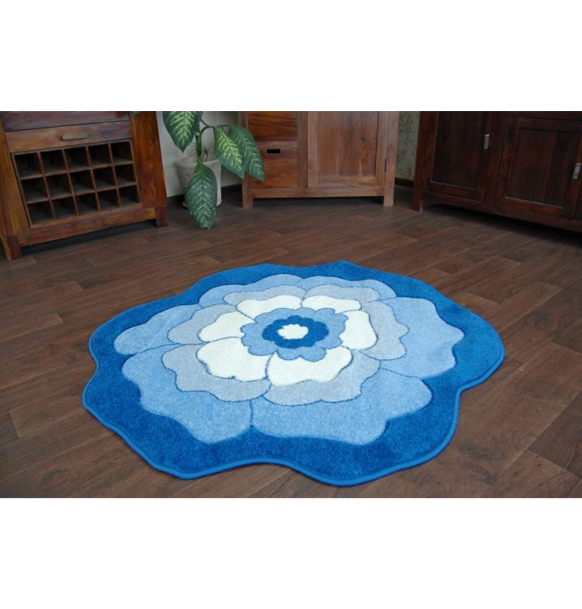 Dětský koberec Happy C273 modrý kvítek