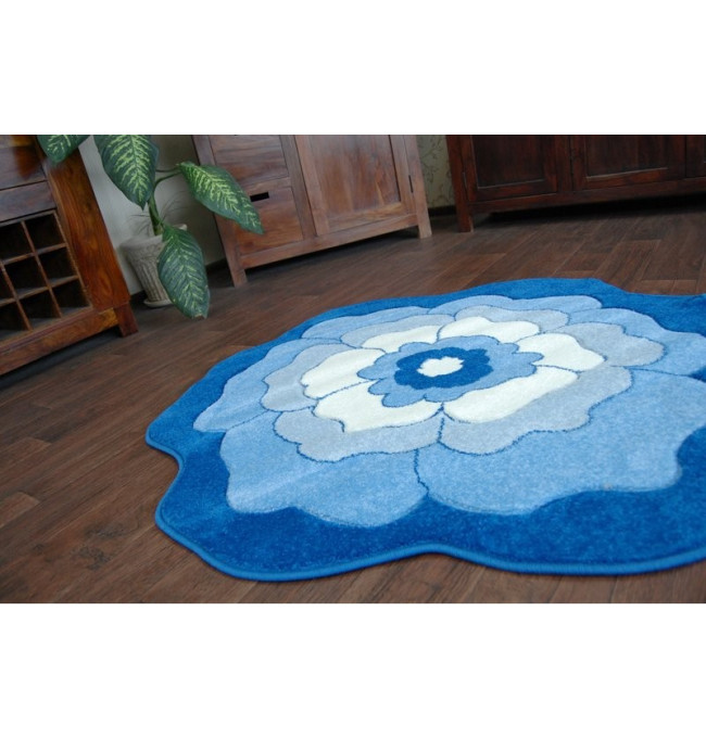 Dětský koberec Happy C273 modrý kvítek