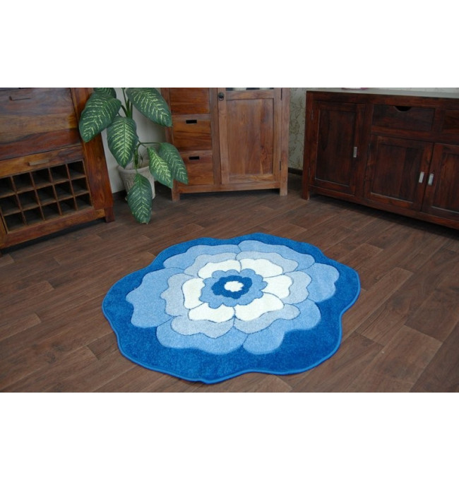 Dětský koberec Happy C273 modrý kvítek