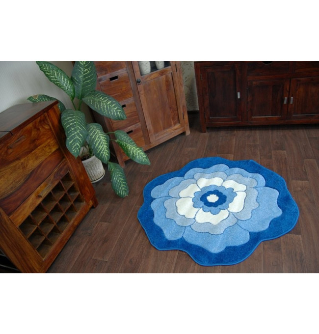 Dětský koberec Happy C273 modrý kvítek