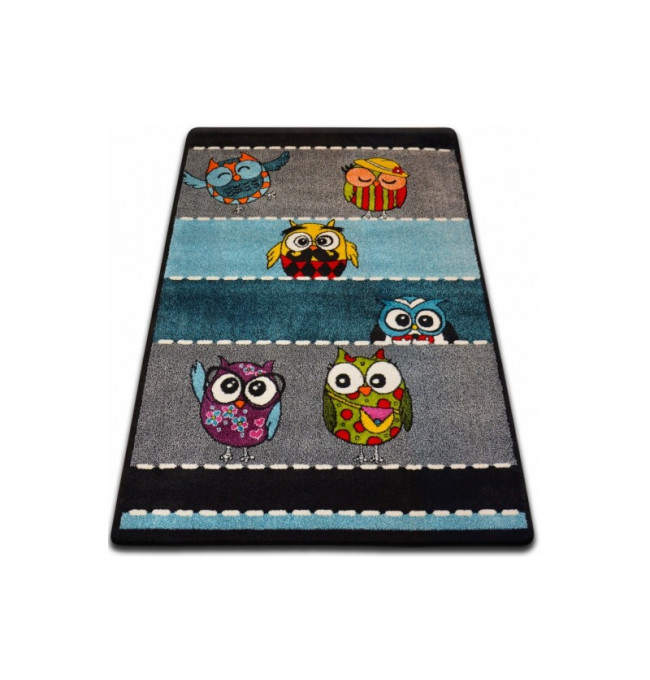 Dětský koberec Kids Owls šedý C426