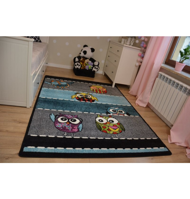 Dětský koberec Kids Owls šedý C426