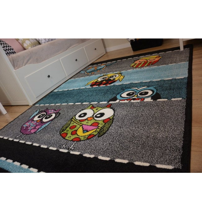 Dětský koberec Kids Owls šedý C426