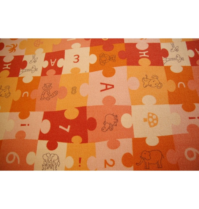 Dětský koberec PUZZLE oranžový - Výprodej