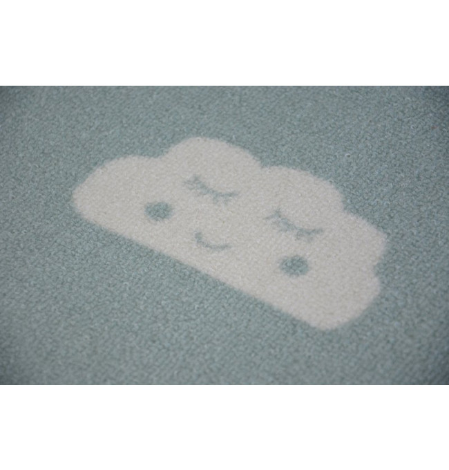 Dětský protiskluzový koberec CLOUDS zelený