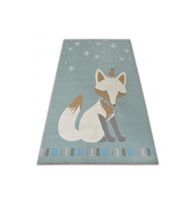 Dětský protiskluzový koberec LOKO Líška zelený