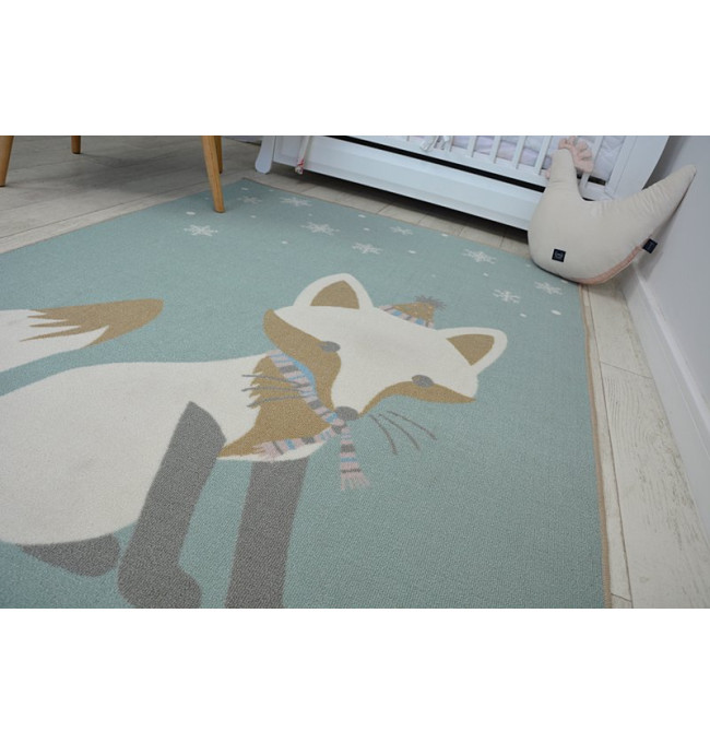 Dětský protiskluzový koberec LOKO Líška zelený