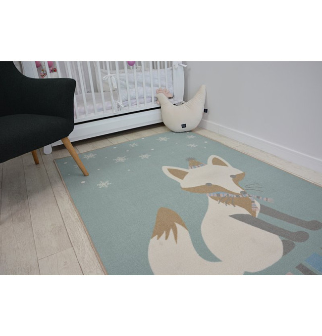 Dětský protiskluzový koberec LOKO Líška zelený