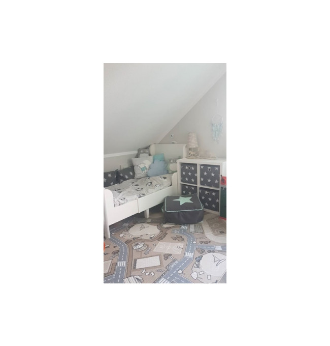 Dětský protiskluzový koberec STREET béžový