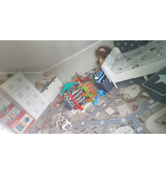 Dětský protiskluzový koberec STREET béžový