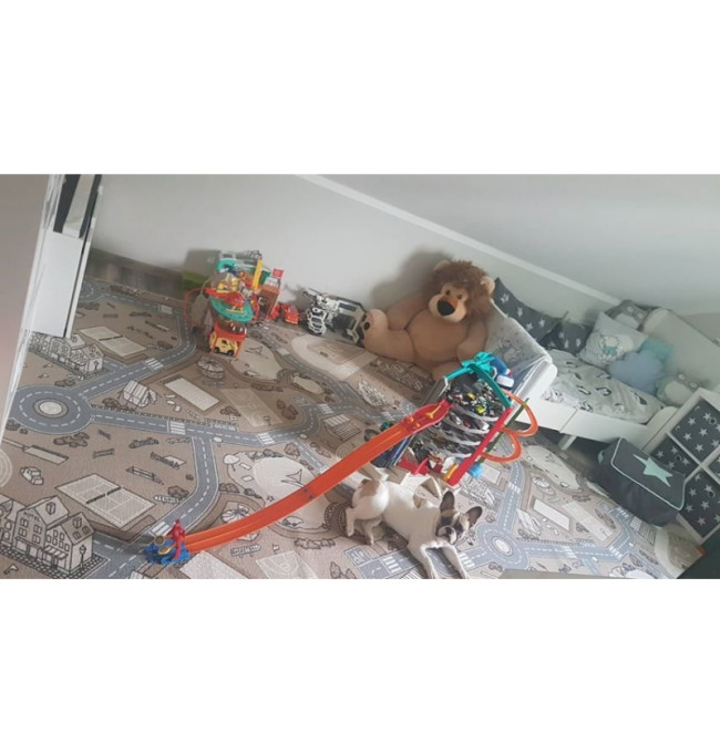 Dětský protiskluzový koberec STREET béžový