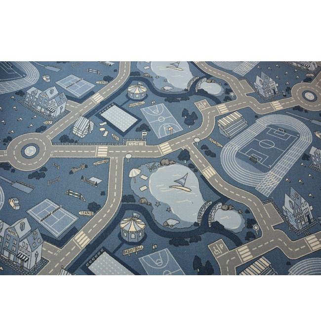 Dětský protiskluzový koberec STREET nebeský