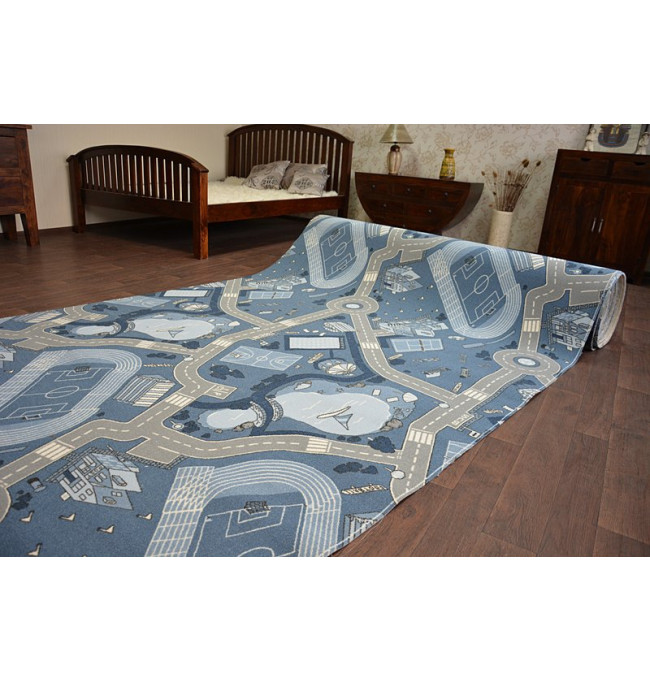 Dětský protiskluzový koberec STREET nebeský