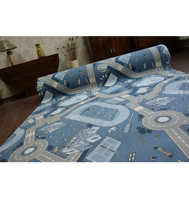 Dětský protiskluzový koberec STREET nebeský