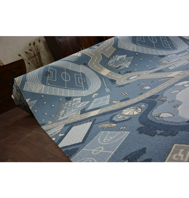 Dětský protiskluzový koberec STREET nebeský