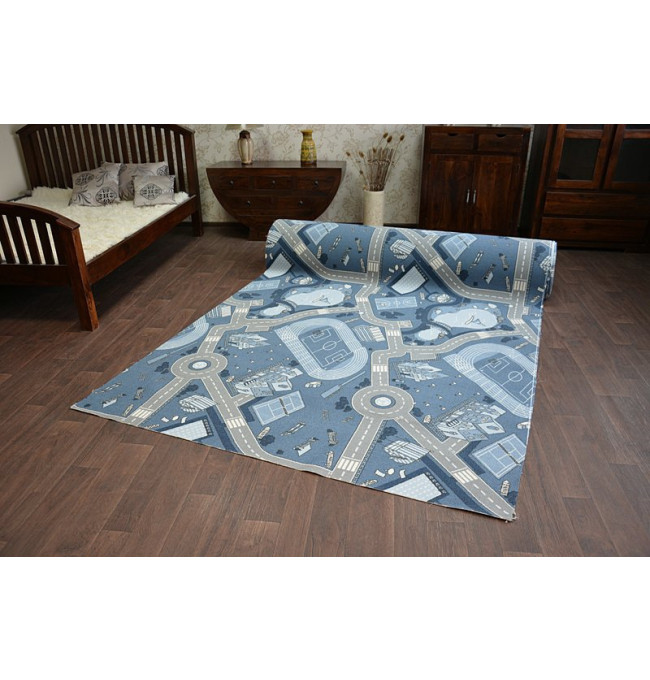 Dětský protiskluzový koberec STREET nebeský