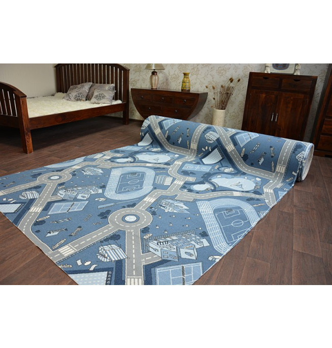 Dětský protiskluzový koberec STREET nebeský