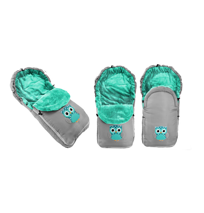 Dětský spací pytel SOVA šedá-mátová