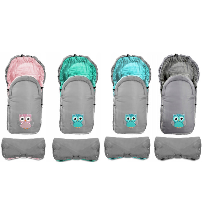 Dětský spací pytel SOVA šedá-mátová