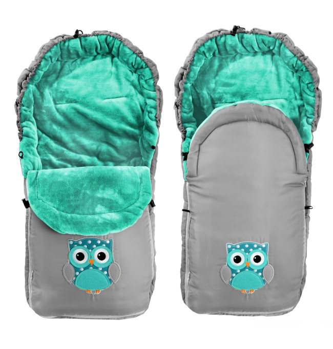 Dětský spací pytel SOVA šedá-mátová