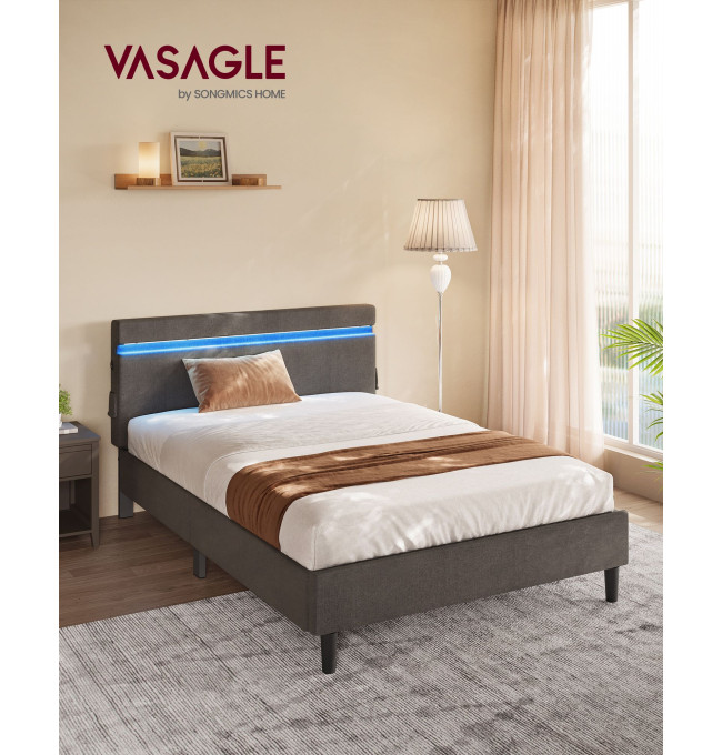 Kovová manželská postel s LED 140 cm RMB802G71