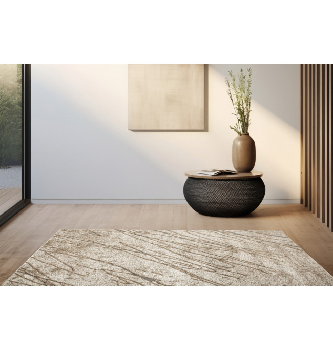 Koberec Zer Lux 5766A abstraktní, béžový / krémový / zlatý / šedý