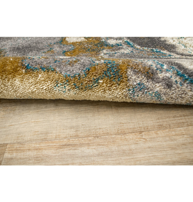 Koberec 6761A Zer Lux šedý / tyrkysový / zlatý