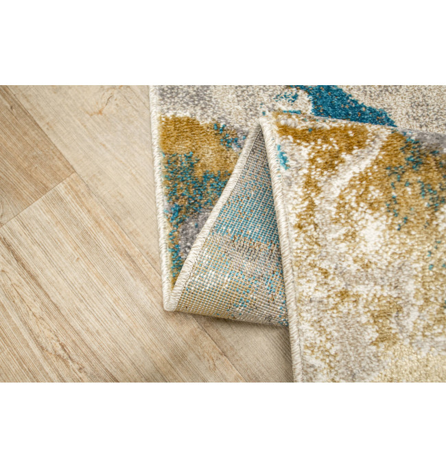 Koberec 6761A Zer Lux šedý / tyrkysový / zlatý