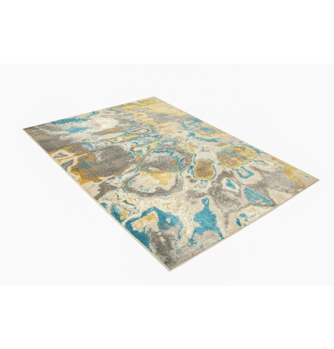 Koberec 6761A Zer Lux šedý / tyrkysový / zlatý