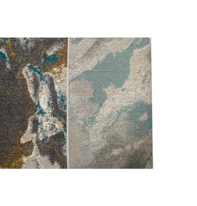 Koberec 6761A Zer Lux šedý / tyrkysový / zlatý