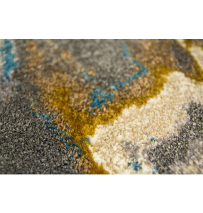 Koberec 6761A Zer Lux šedý / tyrkysový / zlatý