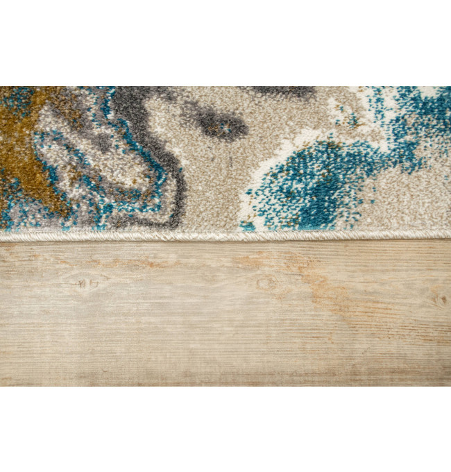 Koberec 6761A Zer Lux šedý / tyrkysový / zlatý