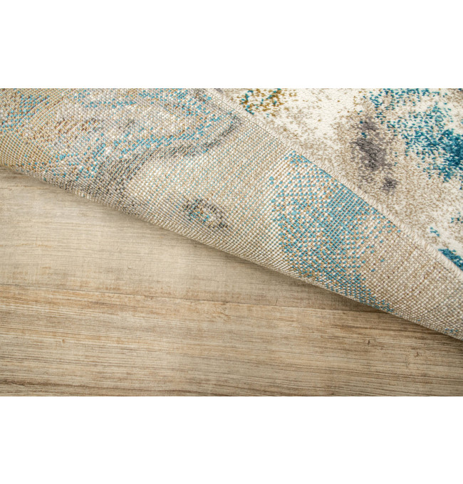 Koberec 6761A Zer Lux šedý / tyrkysový / zlatý