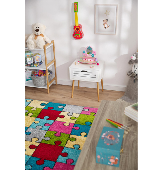 Koberec Agnella Funky Top Super Puzzle žltý