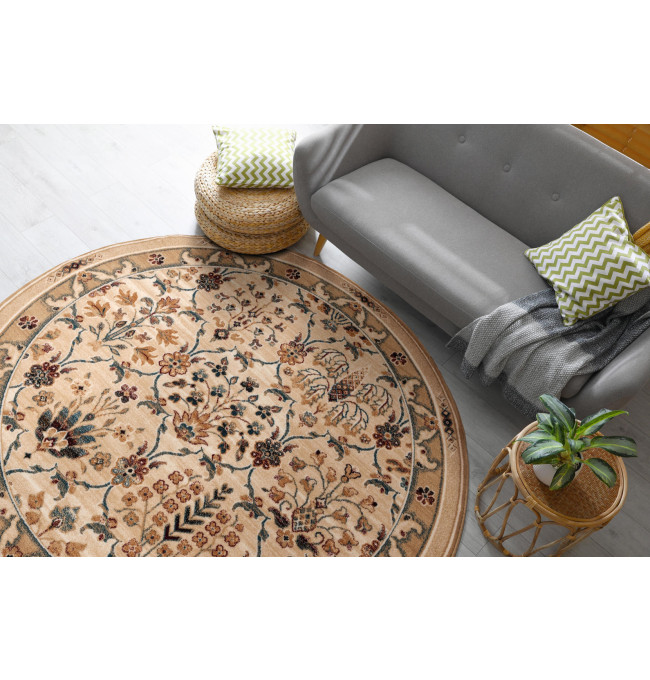 Koberec Agnella Isfahan Amara světle béžový kruh