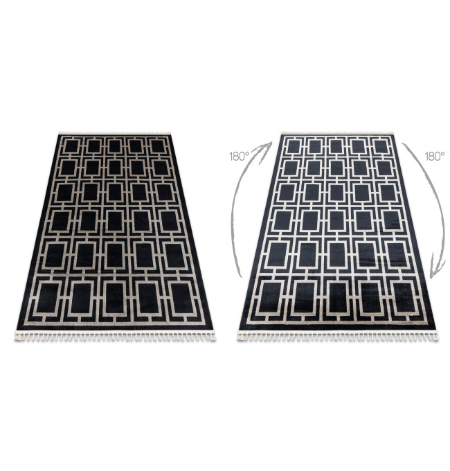 Koberec AMOUR 53078B geometrický / linie, černý