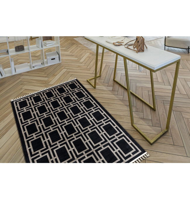 Koberec AMOUR 53078B geometrický / linie, černý