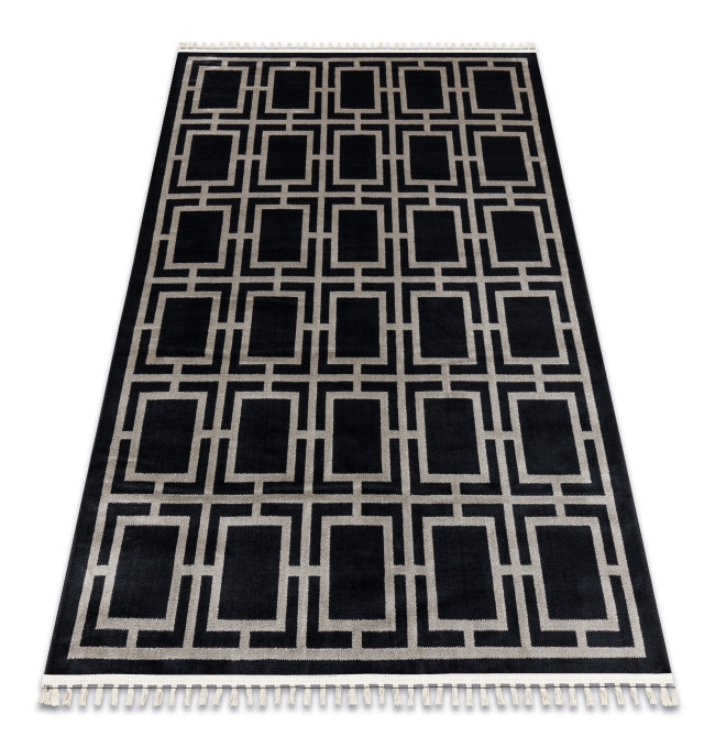 Koberec AMOUR 53078B geometrický / linie, černý